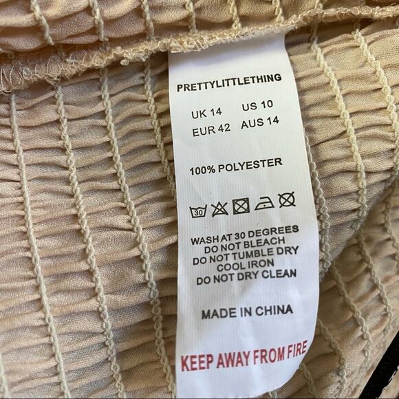 Pretty Little Thing Blush Bardot Crop Top Size 10 - Picture 6 of 6